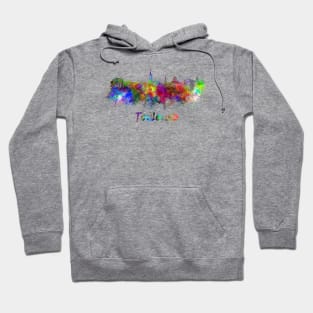 Toulouse skyline in watercolor Hoodie